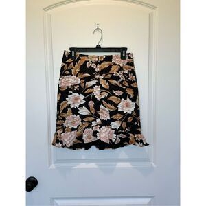 Sheike Black Floral Ruffle Hem Skirt Size 10